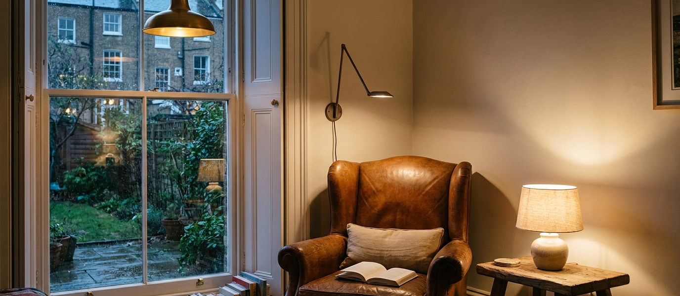 Layered Lighting Beside A Big Window